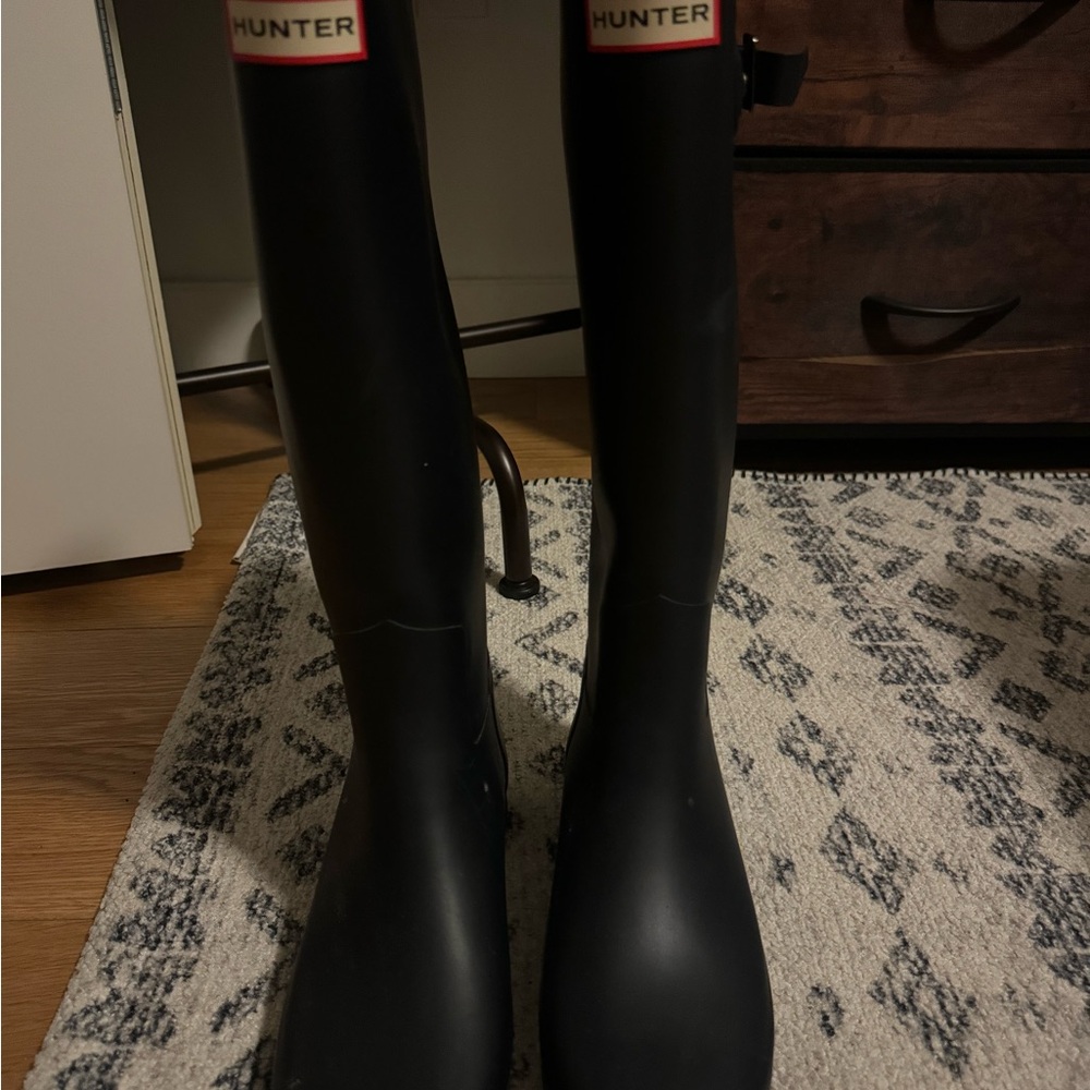 Hunter Black Tall Rain Boots